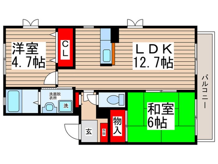 ベルデックス市川の物件間取画像