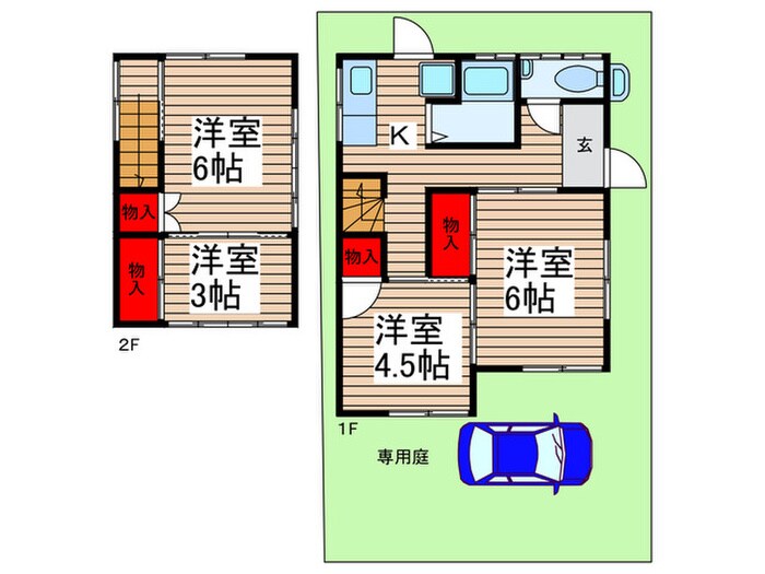 村上貸家　いの物件間取画像