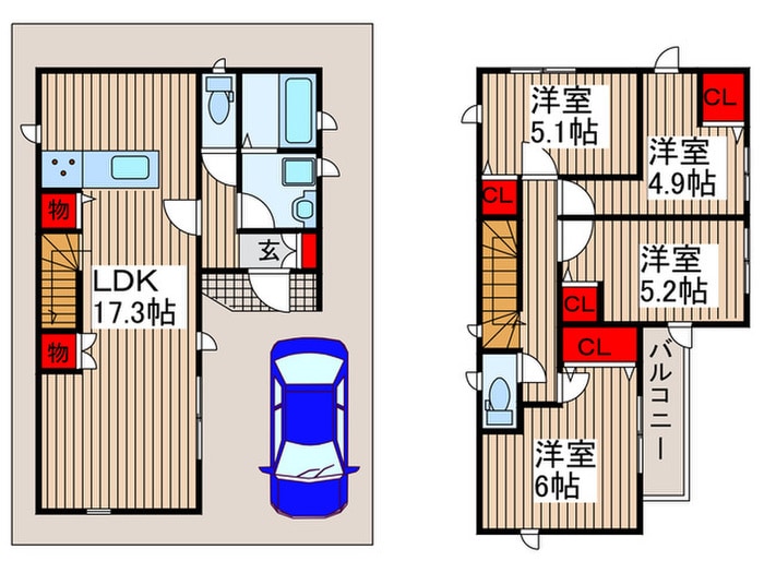 柏市常盤台戸建の物件間取画像