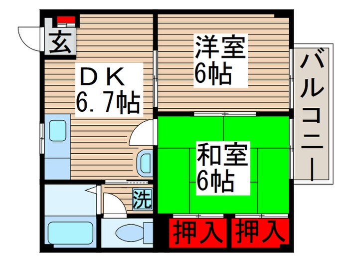 グリ－ンハイツ大森の物件間取画像