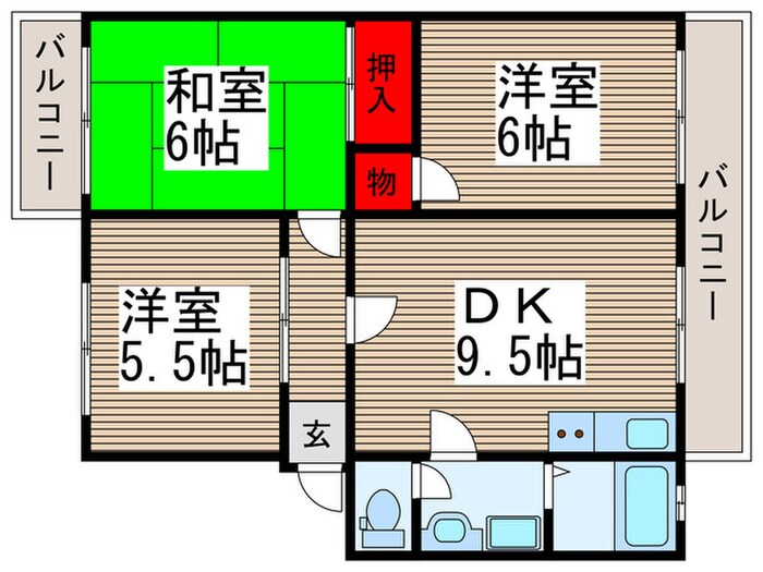 サンビレッジ清瀬Ａ・Ｂ・Ｃの物件間取画像