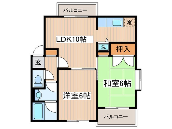 ヴェルデュ－ル三鷹(301)の物件間取画像