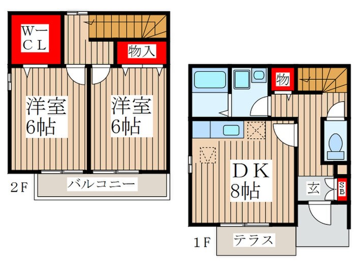 パ－クハイムＢの物件間取画像