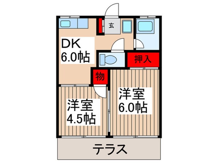 ハイツ山場玲２の物件間取画像