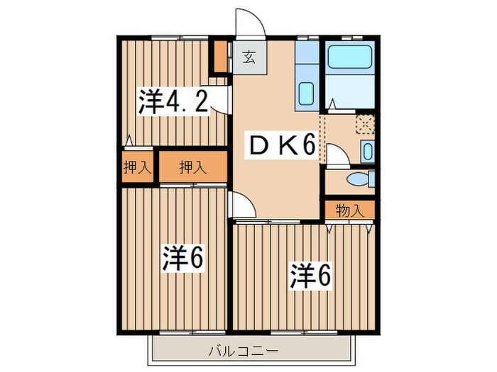 ファミリ－ハイツＢの物件間取画像