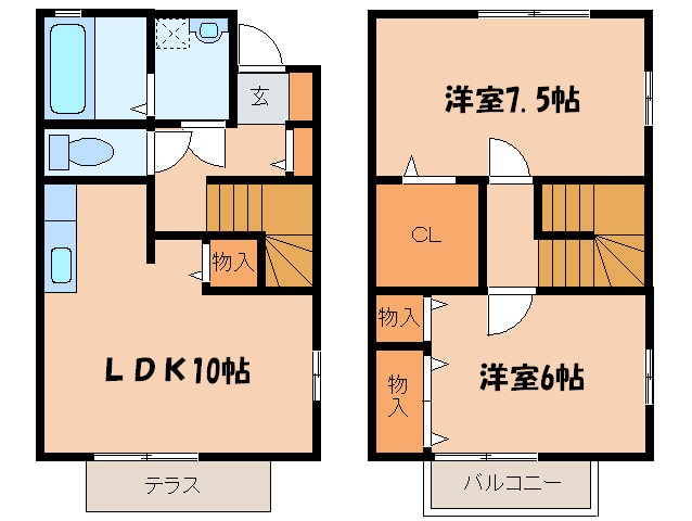 サンモ－ルナナＢの物件間取画像