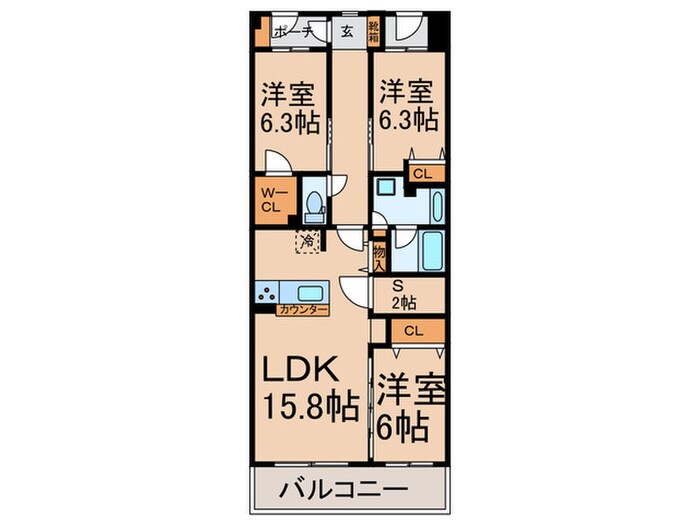 コスモヒルズ宮崎台（203）の物件間取画像