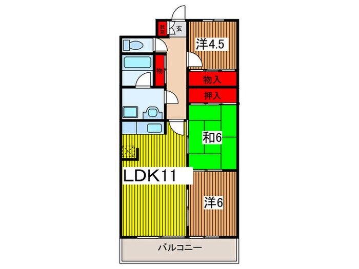 フラワ－ハイツⅡの物件間取画像