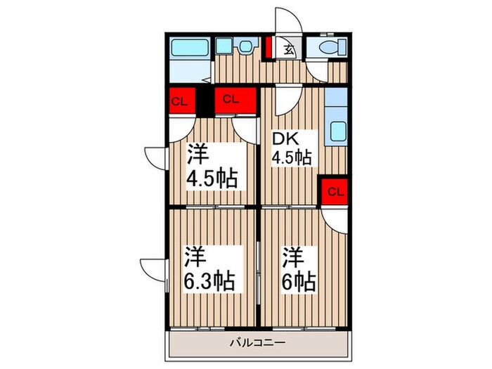 ハイツクレインⅠの物件間取画像