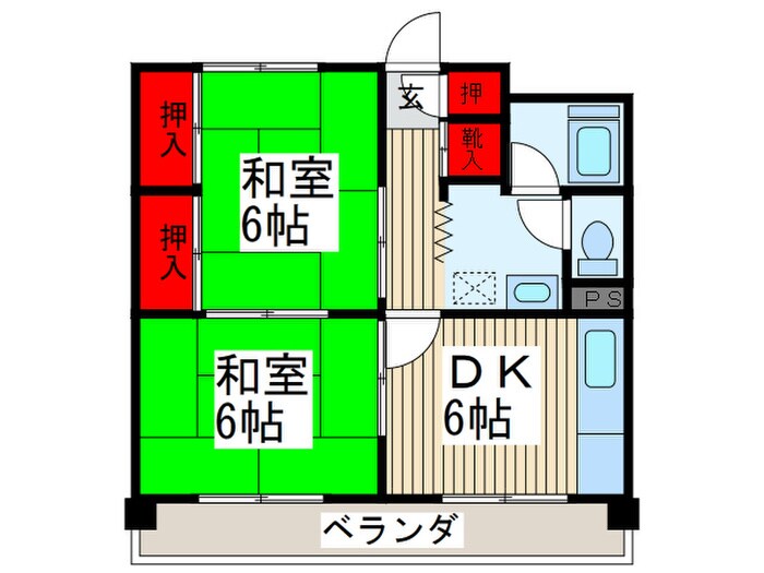 西青木第２マンションの物件間取画像