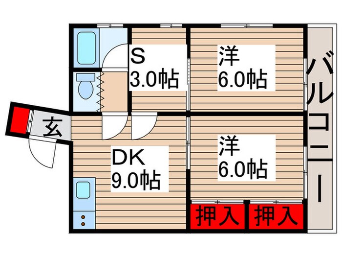 ダイヤパレス梅島（102）の物件間取画像