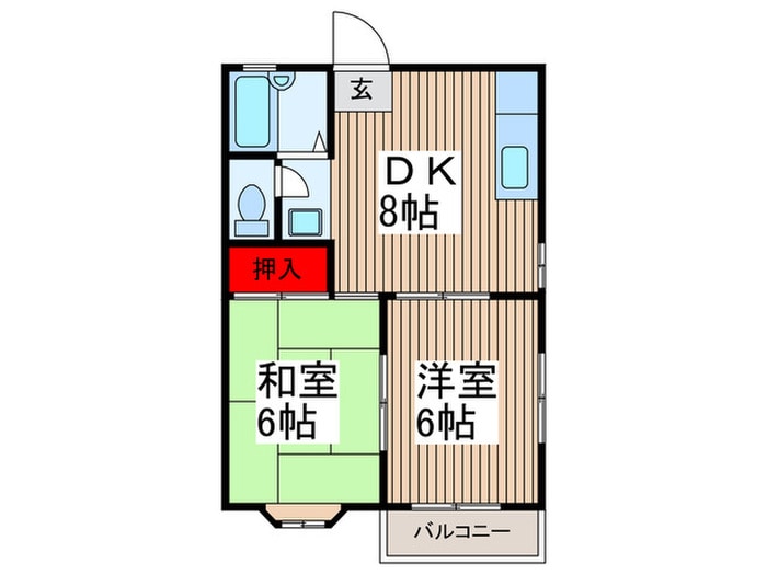 ヴィラ武蔵野Ｂの物件間取画像