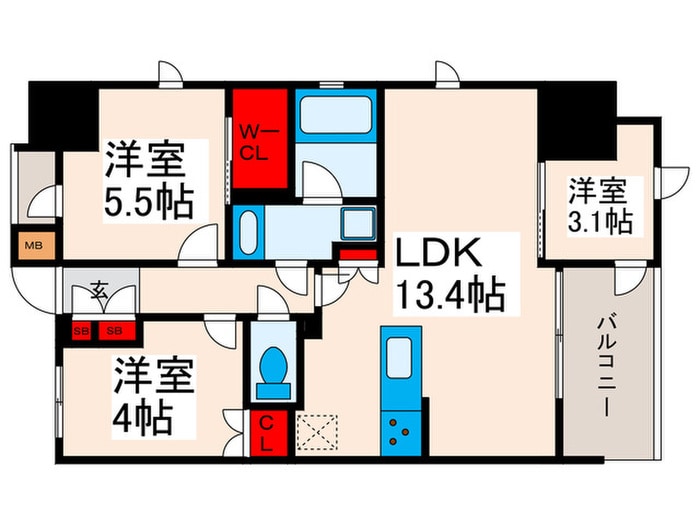 アヴァンカーサ町屋の物件間取画像