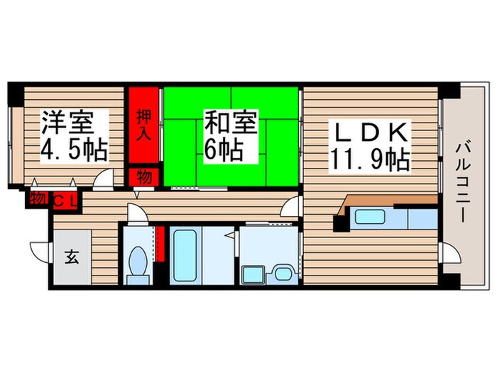 コ－ポレ－ト清瀬駅南１号棟の物件間取画像