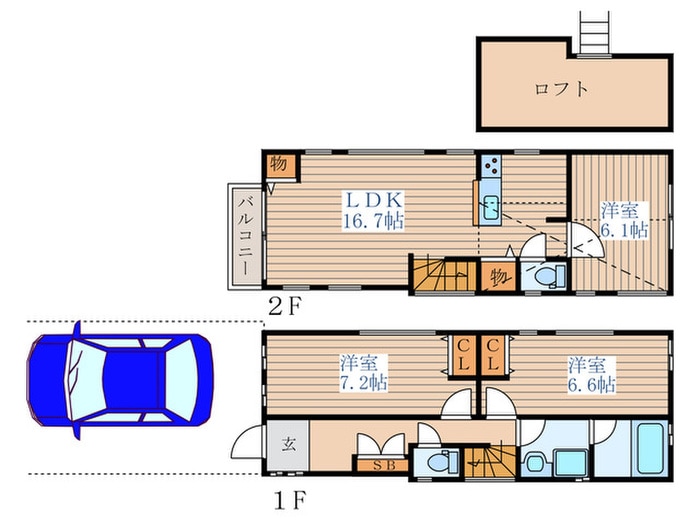 成田東５丁目貸家の物件間取画像