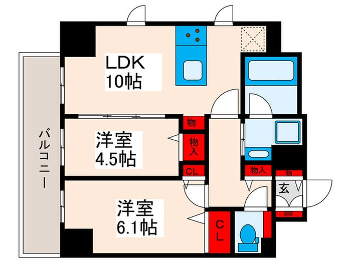 レフィールオーブ町屋駅前の物件間取画像