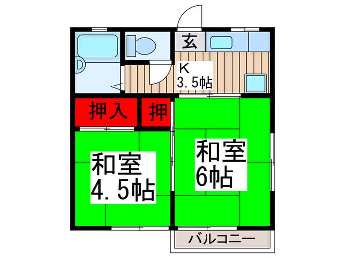 コスモハイツベアーの物件間取画像