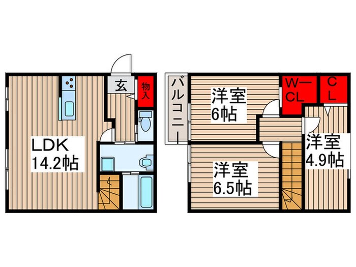 エルメゾンネクスト上尾原市Ｅ棟の物件間取画像