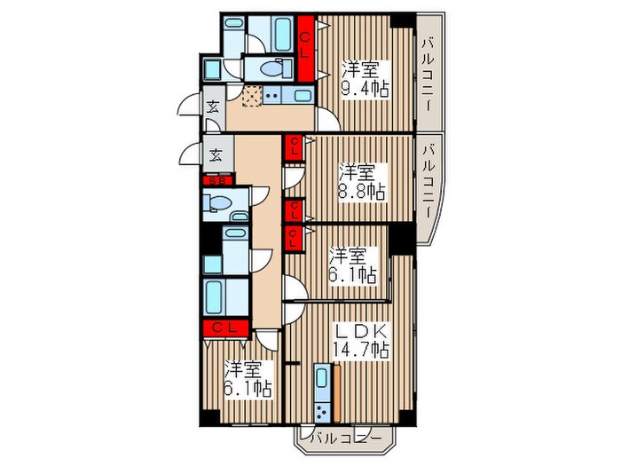 プライムアーバン千住の物件間取画像