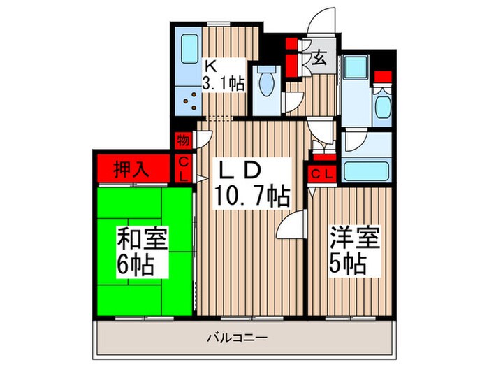 ﾗｲｵﾝｽﾞｽﾃ-ｼｮﾝﾌﾟﾗｻﾞ南浦和(1402)の物件間取画像
