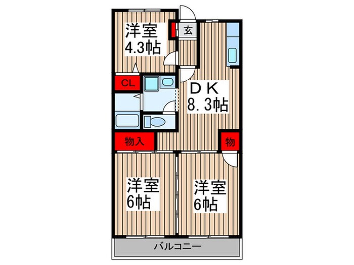 グリ－ンタウン鶴ヶ島の物件間取画像