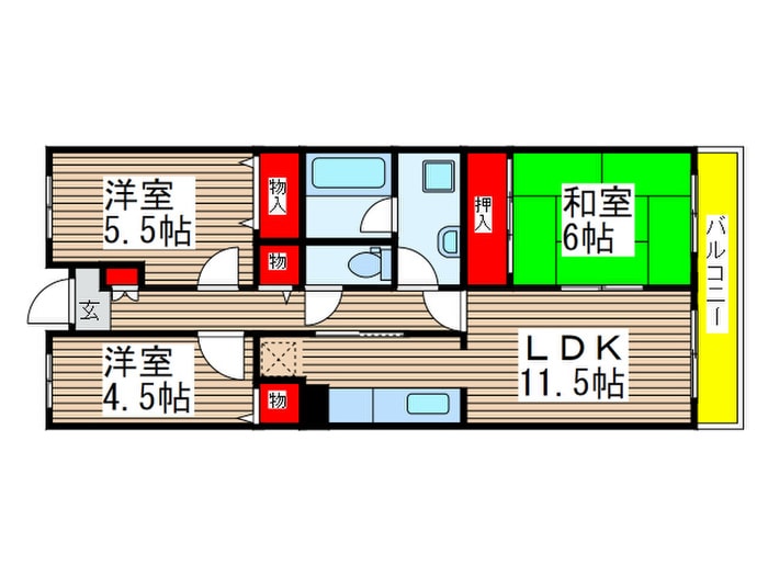 ソシアル検見川２の物件間取画像