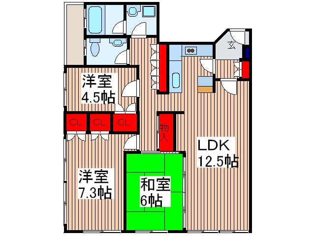 アヴェニ－ル戸田の物件間取画像