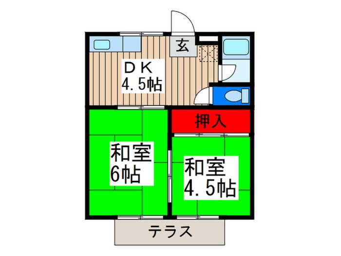 グリ－ンハイツＡの物件間取画像