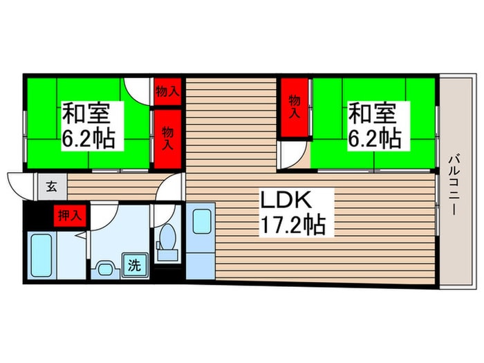 グリーンハウス南柏南棟(616)の物件間取画像