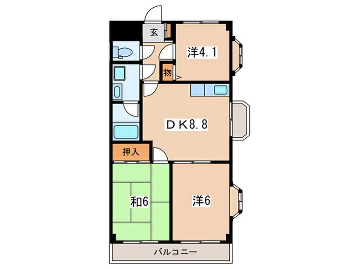 ア－クヒルズ佐須開成(3F)の物件間取画像