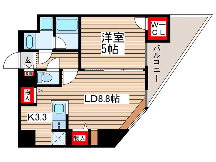 ｱｲﾙｸﾞﾗﾝﾃﾞ押上ｲｰｽﾄ(404)の物件間取画像