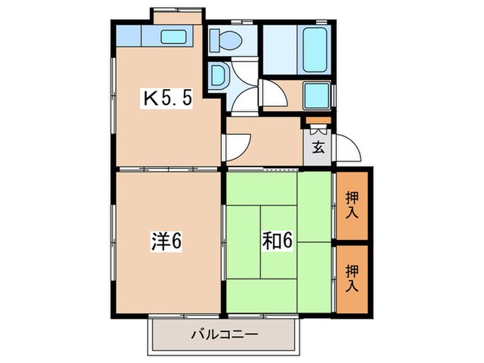 ビラマーサB棟の物件間取画像