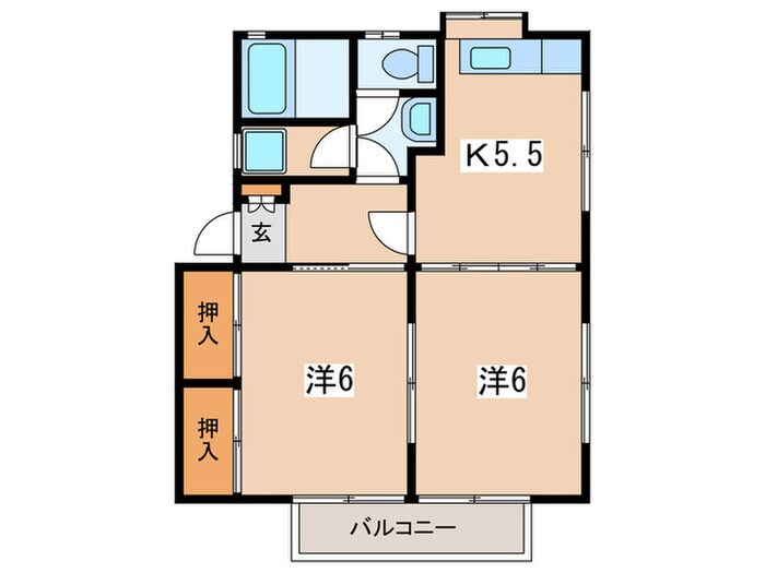ビラマーサB棟の物件間取画像
