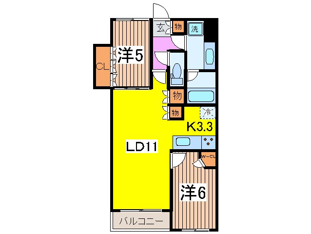 ｳｨﾙﾛ-ｽﾞ日本橋ﾚｼﾞﾃﾞﾝｽ（202）の物件間取画像
