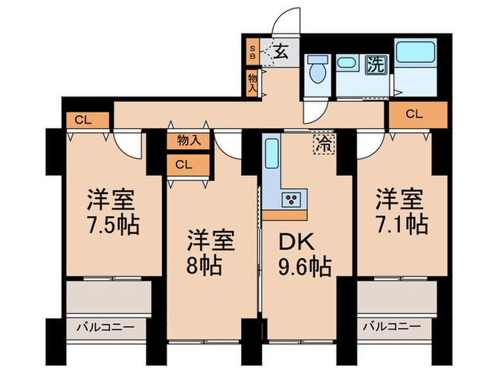 東雲ｷｬﾅﾙｺ-ﾄCODAN１４号棟の物件間取画像