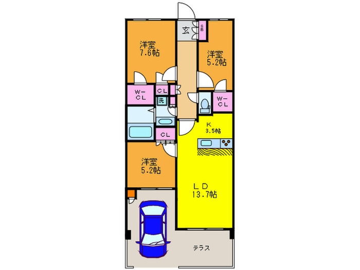 Park　Cube　平和台の物件間取画像