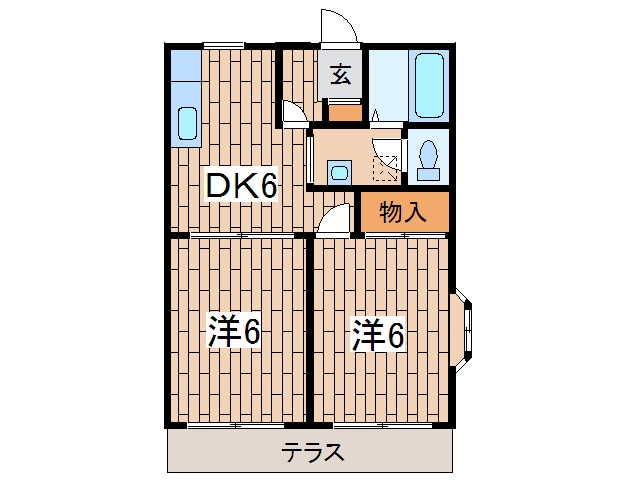 レインボ－西谷Ｃの物件間取画像