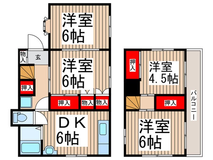 入間川二丁目貸家の物件間取画像