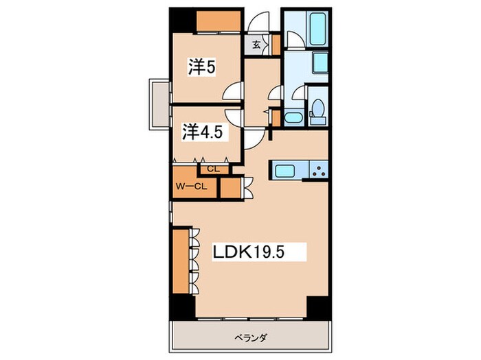 リバーツイン厚木（６０８）の物件間取画像