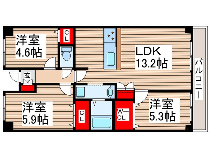 コンフォート津田沼弐番館の物件間取画像