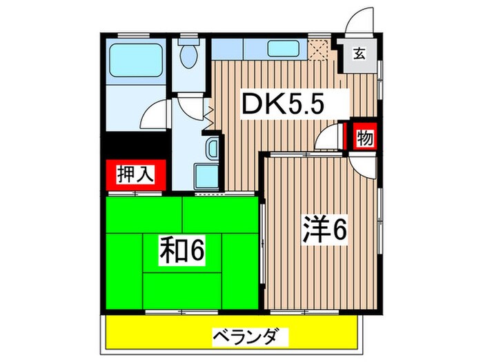 殿花コ－ポの物件間取画像