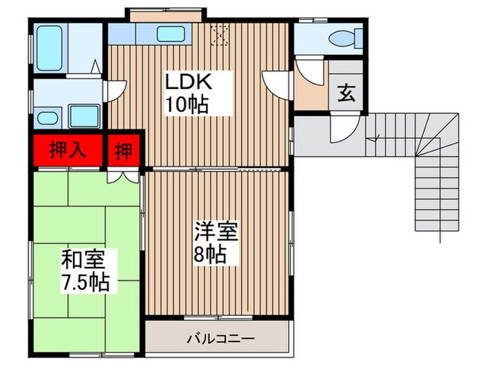 芳野コ－ポの物件間取画像