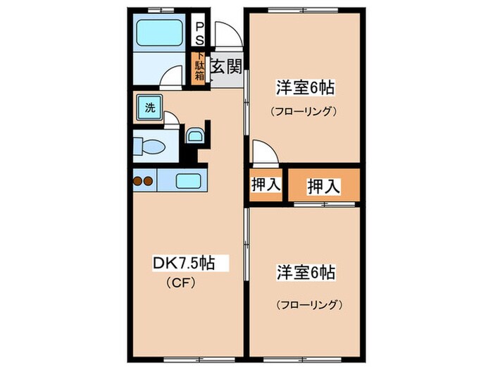 グリーンコーポ金田 ５の物件間取画像