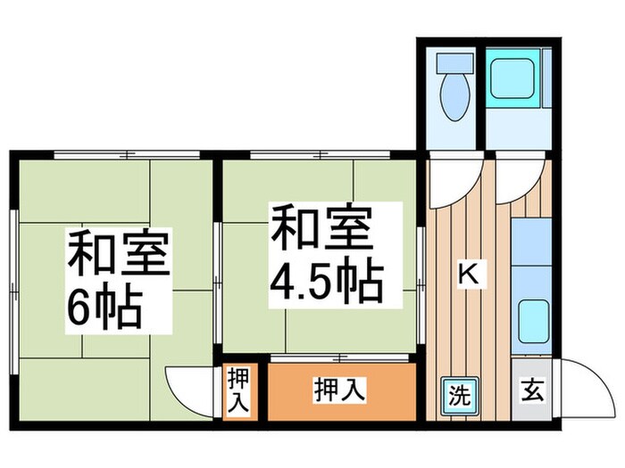 高橋コ－ポの物件間取画像