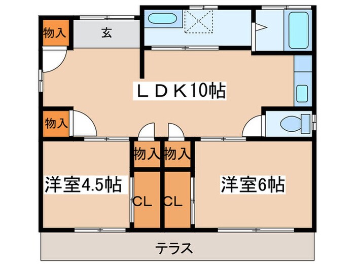 小林貸家（中）の物件間取画像