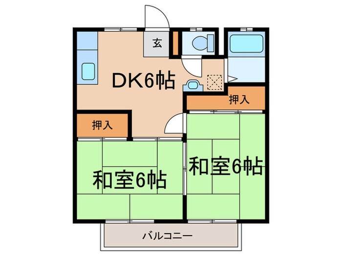 西川ハイツ３の物件間取画像