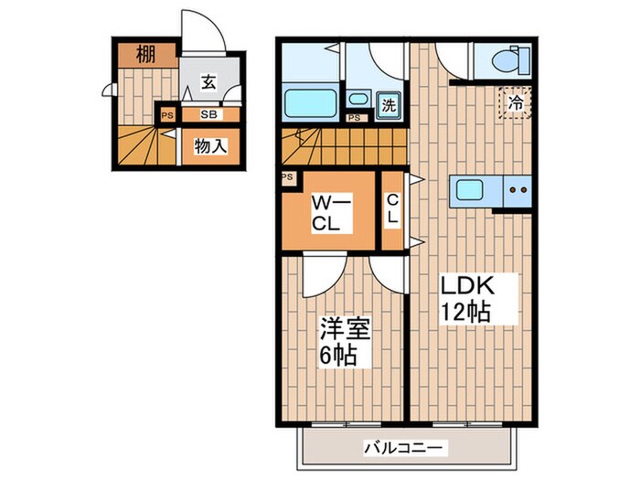 サンビレッジＢ棟の物件間取画像