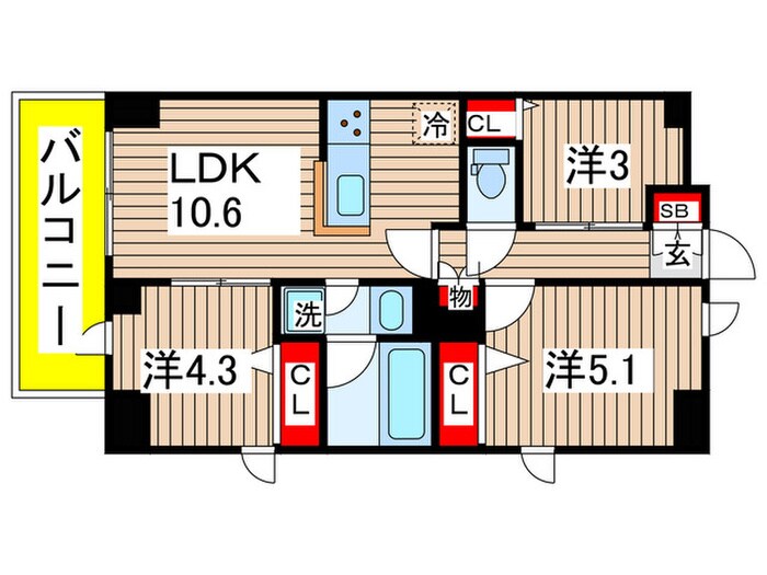 ドゥーエ南砂町Ⅱの物件間取画像