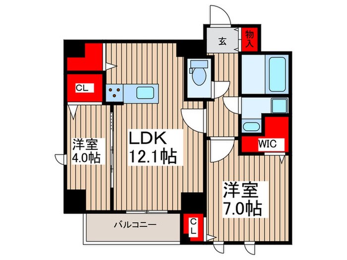 ドゥーエ日暮里Ⅲの物件間取画像