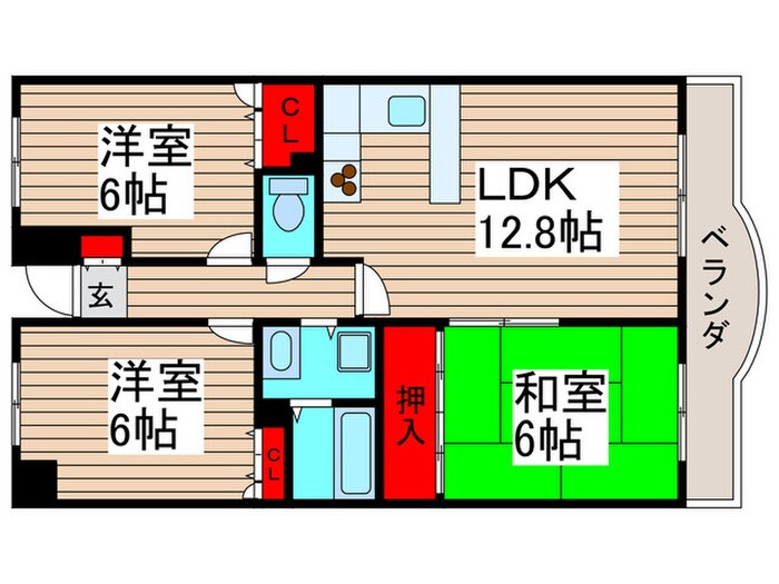 ル―ラルタウン弐番館の物件間取画像